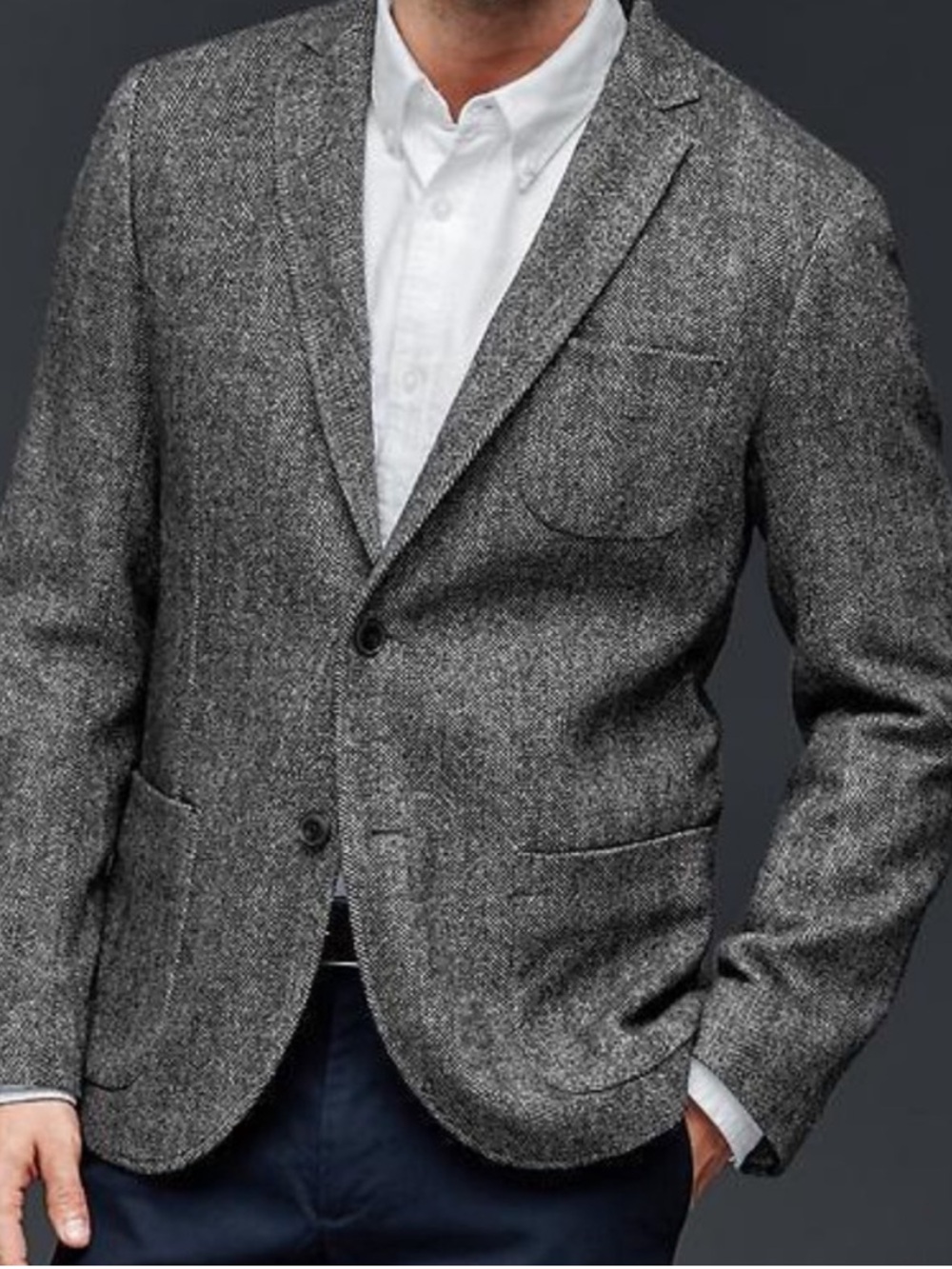 Gap Wool Herringbone Blazer Size Large